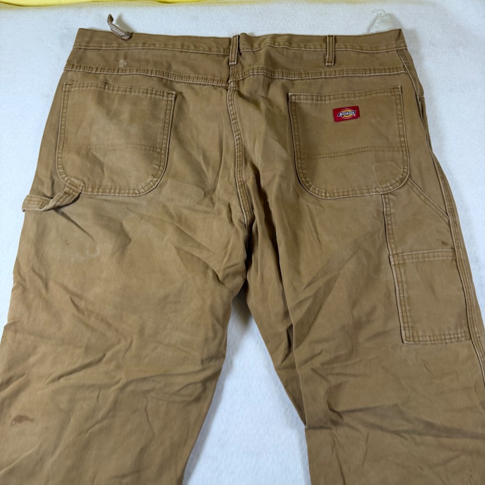 Dickies Mens Brown Duck Carpenter Pants Relaxed Straight Utility Workwear 42x30